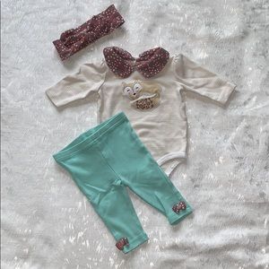3 month cute baby outfit with baby headband